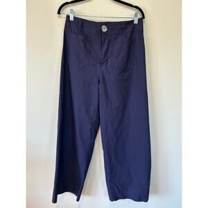 Miduo navy pants womens 31 cropped wide leg high waist